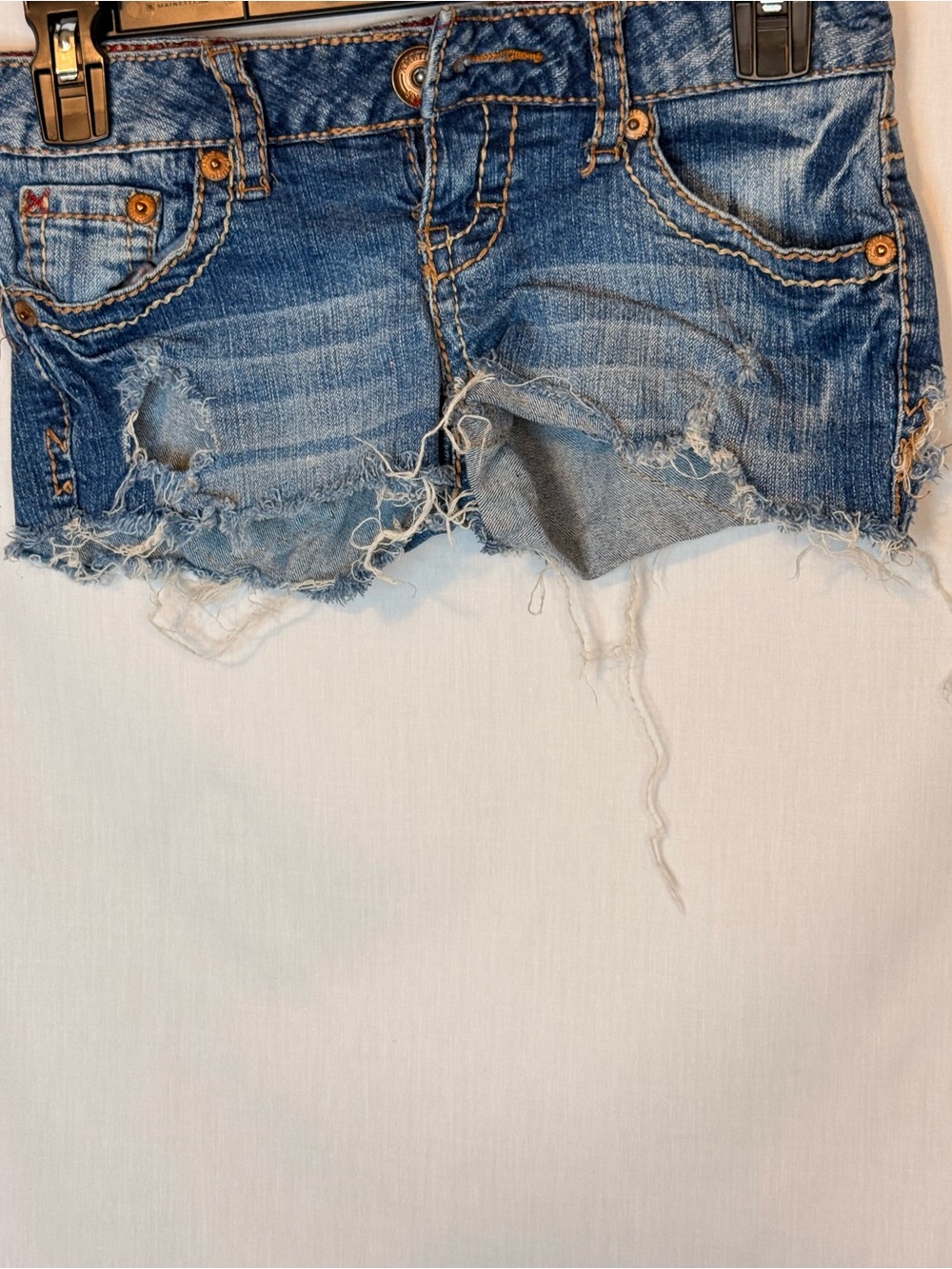 Amethyst Jeans Distressed Blue Denim Cutoff Shorts